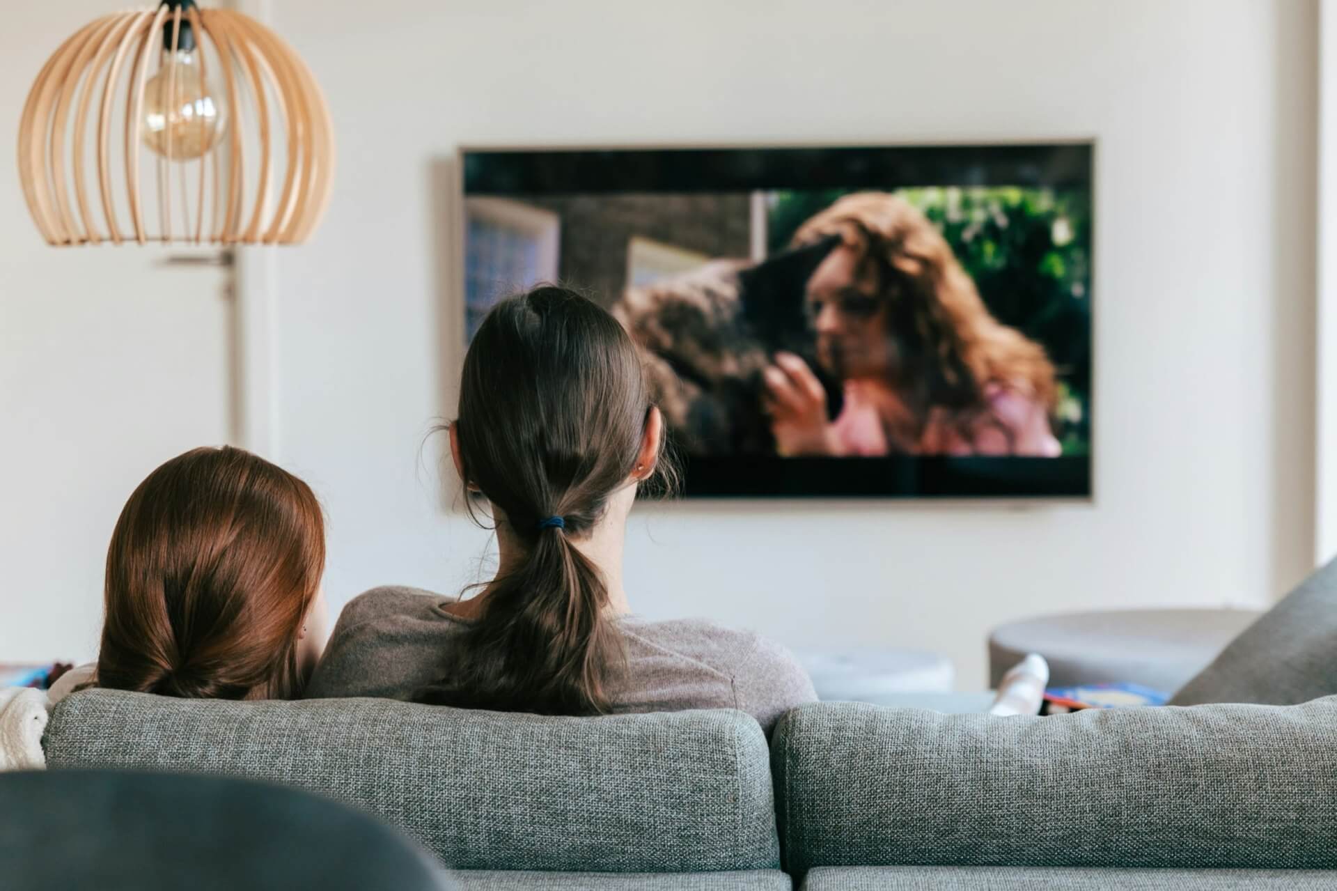two people watching tv at the pet friendly apts the ellis