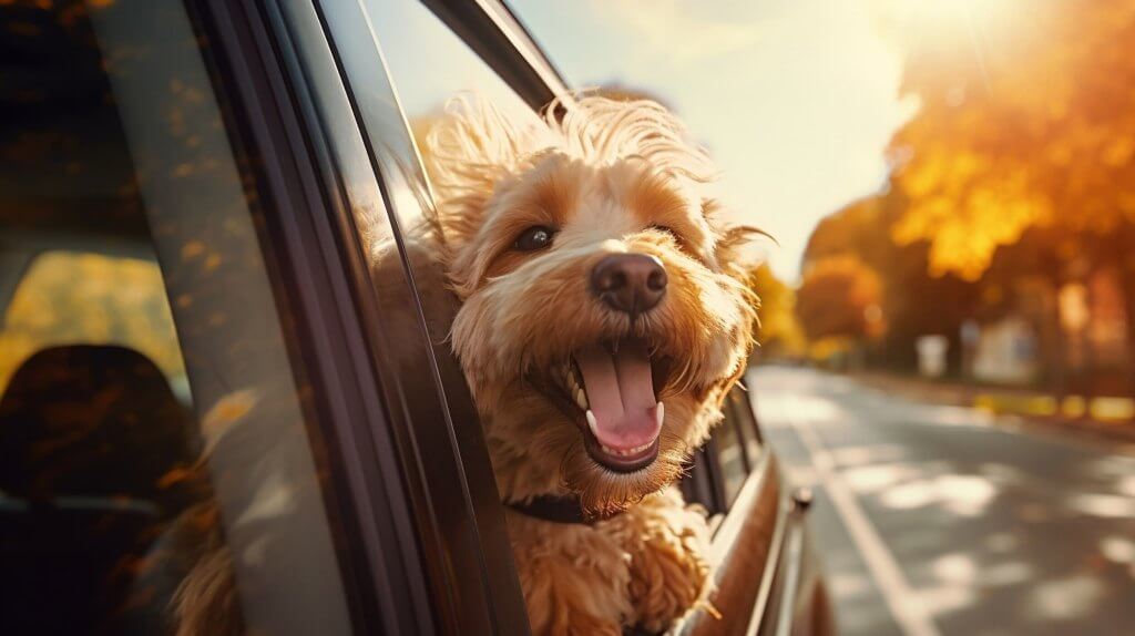 dog in a car near the ellis affordable apartment in clarkston - shutterstock 2346152331